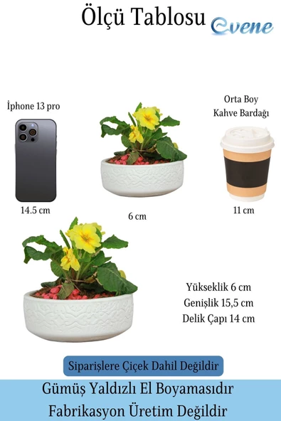 Evene Saksı Büyük Saksı Çiçek Saksısı Büyük Boy Saksı Salon Saksısı Model 2 Beyaz Saksı - Resim 2