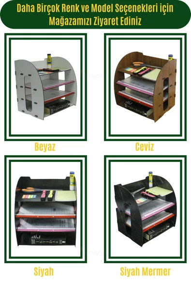 StarLightning Masa Düzenleyici Organizer Evrak Rafı Masaüstü Organizer Siyah Renk Model 6 - 8