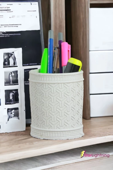 StarLightning Kalemlik Beyaz Renk Masa Kalemliği Organizer Kalemlik Model 4 - Resim 2