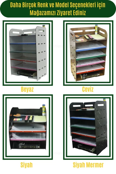 StarLightning Masa Düzenleyici Organizer Evrak Rafı Masaüstü Organizer Açık Meşe Renk Model 5 - 8