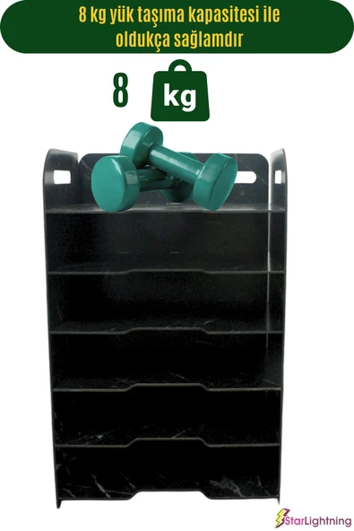 StarLightning Masa Düzenleyici Organizer Evrak Rafı Masaüstü Organizer Siyah Mermer Renk Model 5 - 4