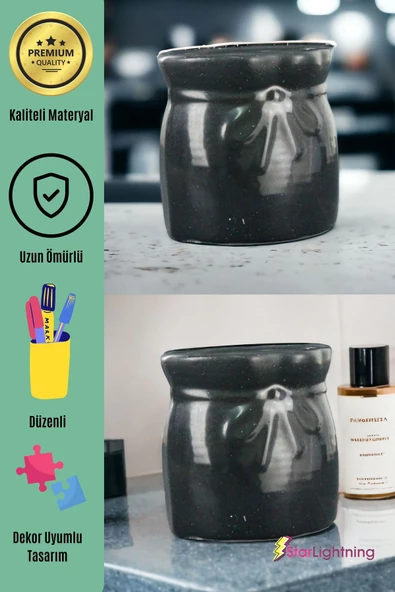 StarLightning Kalemlik Siyah  Renk Masa Kalemliği Organizer Kalemlik Model 8 - Resim 4