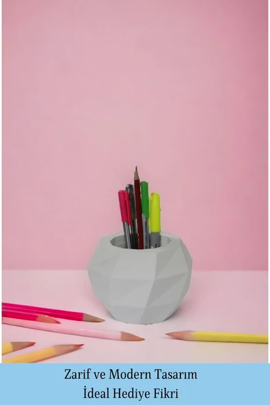 Evene Kalemlik Beyaz Renk Masa Kalemliği Organizer Kalemlik Model 20 - Resim 4