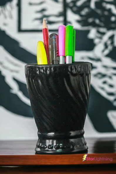 StarLightning Kalemlik Siyah Renk Masa Kalemliği Organizer Kalemlik Model 14 - 2