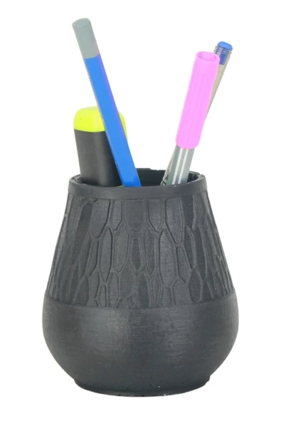 Evene Kalemlik Siyah Renk Masa Kalemliği Organizer Kalemlik Vazo Model ürün görseli 1