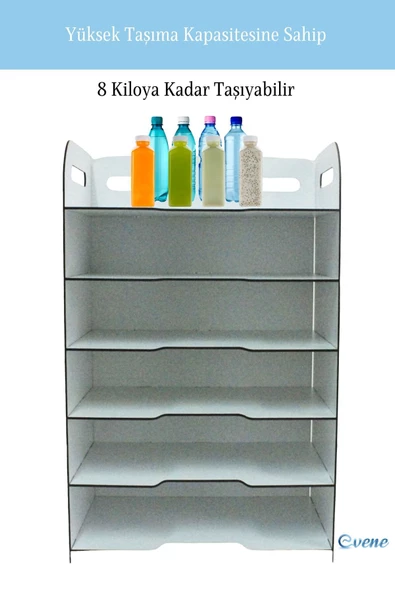 Evene Dosya Düzenleyici Masa Üstü Organizer Ahşap Evrak Rafı Beyaz Renk Model 5 - 4