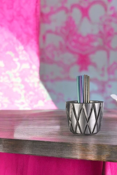 Evene Kalemlik Masa Kalemliği Organizer Kalemlik Gümüş Eskitme Renk Model 18 ürün görseli 1