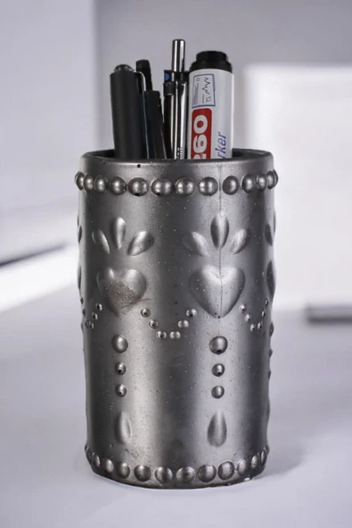 StarLightning Kalemlik Masa Kalemliği Organizer Kalemlik Gümüş Eskitme Renk Model 10 ürün görseli 1