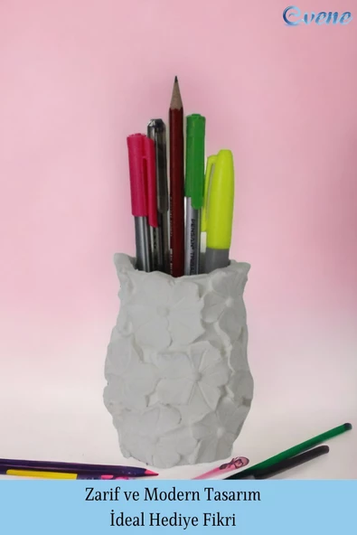 Evene Kalemlik Beyaz Renk Masa Kalemliği Organizer Kalemlik Model 16 - Resim 4