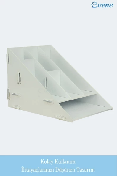 Evene Dosya Düzenleyici Masa Üstü Organizer Ahşap Evrak Raflı Model 4 - 7