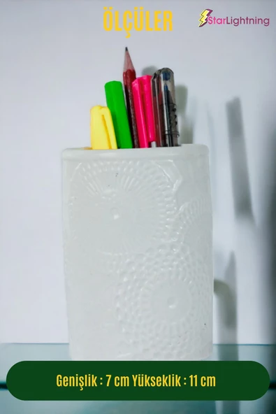 StarLightning Kalemlik Beyaz Renk Masa Kalemliği Organizer Kalemlik Model 12 - 3