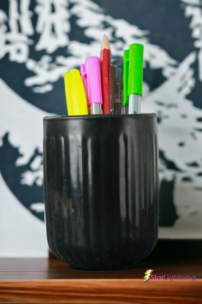 StarLightning Kalemlik Siyah Renk Masa Kalemliği Organizer Kalemlik Model 11 - Resim 2