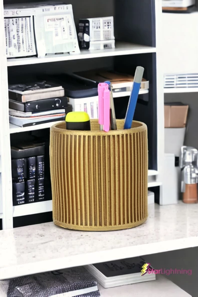 StarLightning Kalemlik Altın  Renk Masa Kalemliği Organizer Kalemlik Model 1 - Resim 2