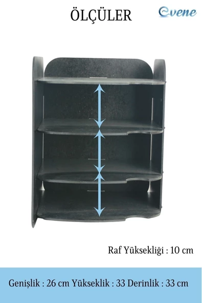 Evene Dosya Düzenleyici Masa Üstü Organizer Ahşap Evrak Raflı Model 2 - 3
