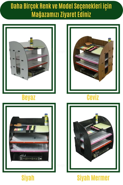 StarLightning Masa Düzenleyici Organizer Evrak Rafı Masaüstü Organizer Beyaz Renk Model 6 - 8
