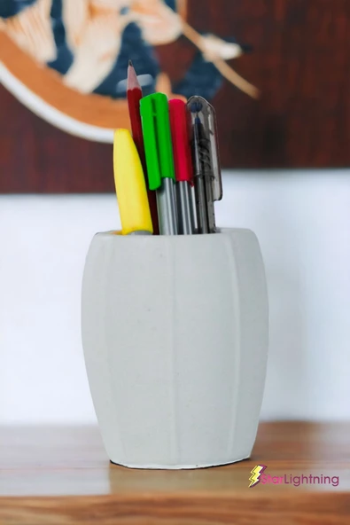 StarLightning Kalemlik Beyaz Renk Masa Kalemliği Organizer Kalemlik Model 13 - Resim 2