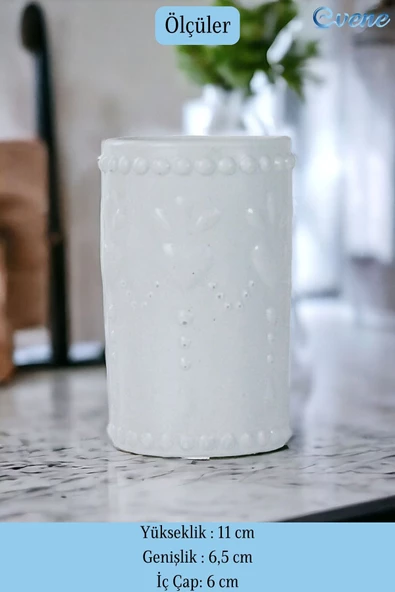 Evene Kalemlik Beyaz Renk Masa Kalemliği Organizer Kalemlik Model 10 - Resim 2