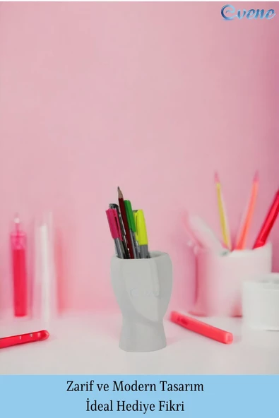 Evene Kalemlik Beyaz Renk Masa Kalemliği Organizer Kalemlik Model 23 - Resim 4