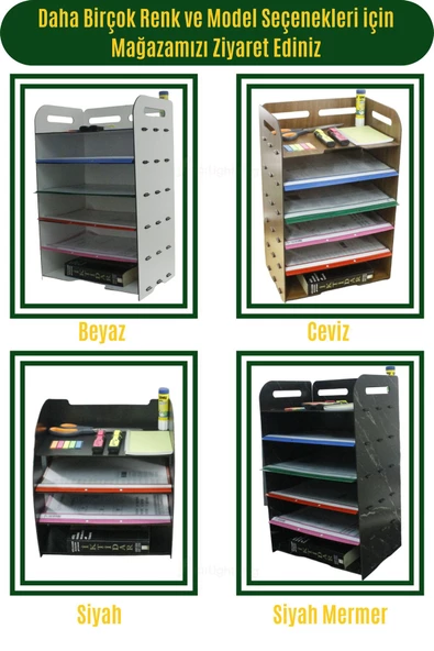 StarLightning Masa Düzenleyici Organizer Evrak Rafı Masaüstü Organizer Siyah Renk Model 5 - 8