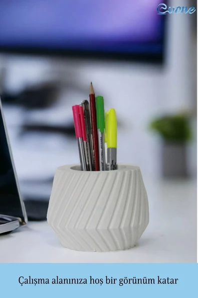 Evene Kalemlik Beyaz Renk Masa Kalemliği Organizer Kalemlik Model 21 - Resim 3