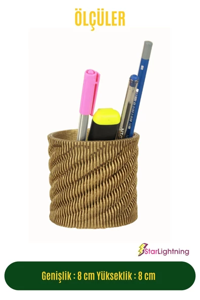 StarLightning Kalemlik Altın Renk Masa Kalemliği Organizer Kalemlik Model 5 - Resim 2