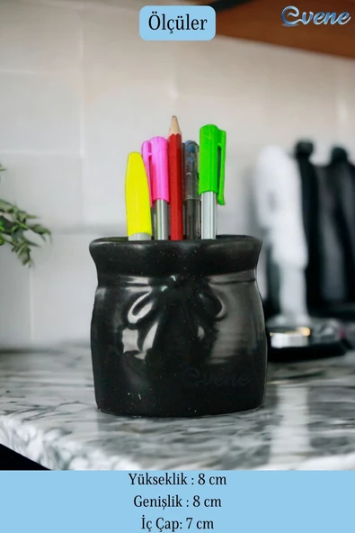 Evene Kalemlik Siyah Renk Masa Kalemliği Organizer Kalemlik Model 8 - Resim 2