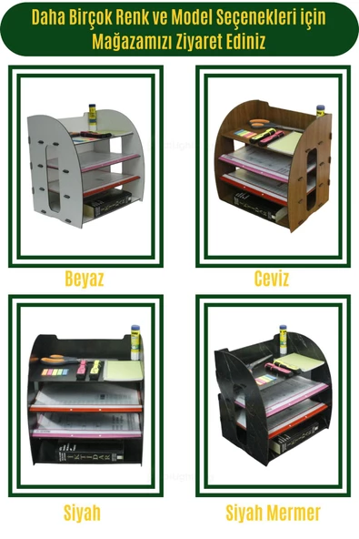 StarLightning Masa Düzenleyici Organizer Evrak Rafı Masaüstü Organizer Ceviz Renk Model 6 - 8