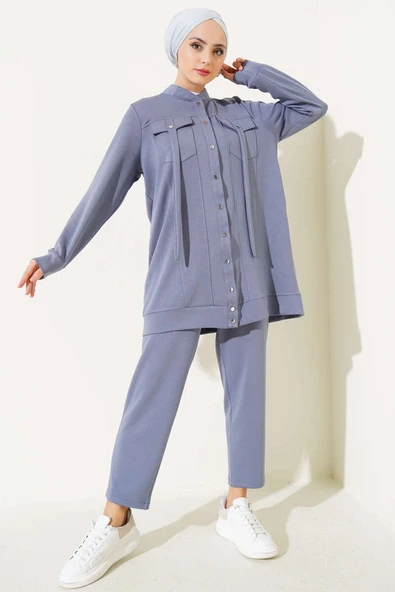 Boydan Çıtçıtlı İkili Takım Kayrak Grisi ürün görseli 1