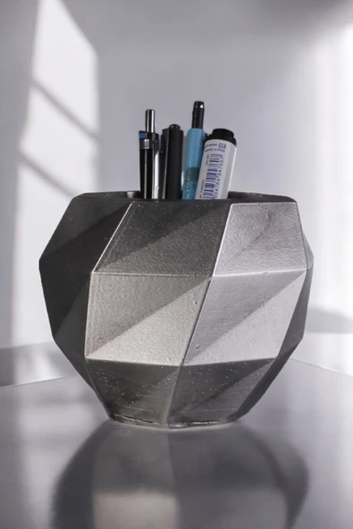 StarLightning Kalemlik Masa Kalemliği Organizer Kalemlik Gümüş Eskitme Renk Model 20 ürün görseli 1