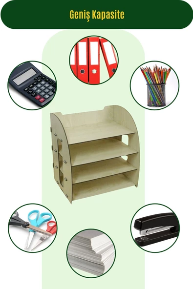 StarLightning Masa Düzenleyici Organizer Evrak Rafı Masaüstü Organizer Açık Meşe Renk Model 6 - 6