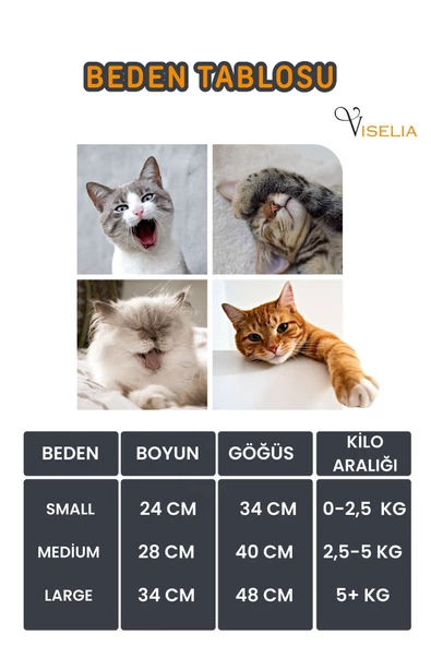 Viselia Kedi Tasması Göğüs Boyun Tasma Sevk Kayışlı Terletmeyen Nefes Alan Kumaş Reflektörlü Kırmızı M Beden - Resim 7