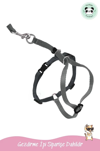 Pandogo Kedi Köpek Tasması Ayarlanabilir Bedenli Kaçış Önleyici Tasarım Sevk Kayışlı Model - Resim 5