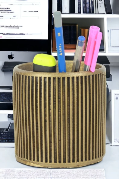 StarLightning Kalemlik Altın Eskitme Renk Masa Kalemliği Organizer Kalemlik Model 1 - 1