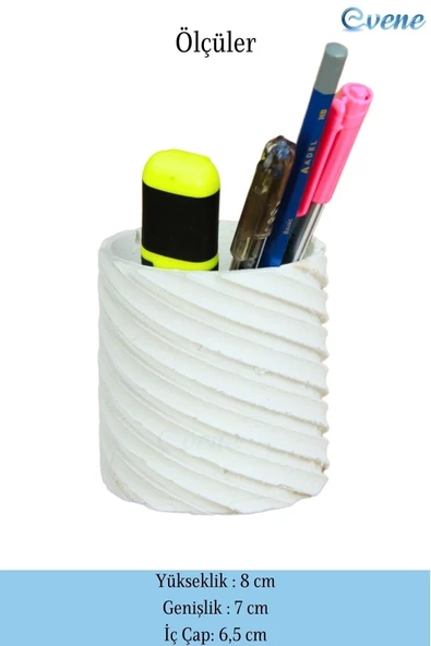 Evene Kalemlik Beyaz Renk Masa Kalemliği Organizer Kalemlik Çapraz Model - Resim 2