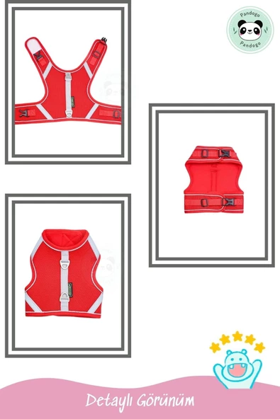 Pandogo Kedi Tasması Göğüs Gezdirme Tasması Uzun Sevk Kayışlı S Beden - 3