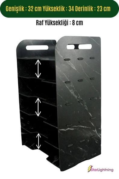 StarLightning Masa Düzenleyici Organizer Evrak Rafı Masaüstü Organizer Siyah Mermer Renk Model 5 - 2