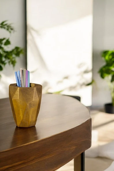 Evene Kalemlik Renk Masa Kalemliği Organizer Kalemlik Altın Eskitme Renk Model 19 ürün görseli 1