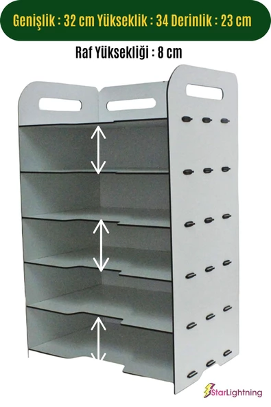 StarLightning Masa Düzenleyici Organizer Evrak Rafı Masaüstü Organizer Beyaz Renk Model 5 - 2