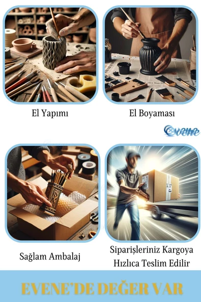 Evene Kalemlik Beyaz Renk Masa Kalemliği Organizer Kalemlik Model 7 - Resim 6