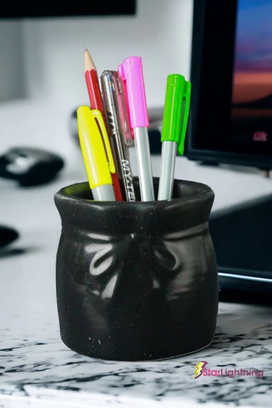 StarLightning Kalemlik Siyah  Renk Masa Kalemliği Organizer Kalemlik Model 8 - Resim 2