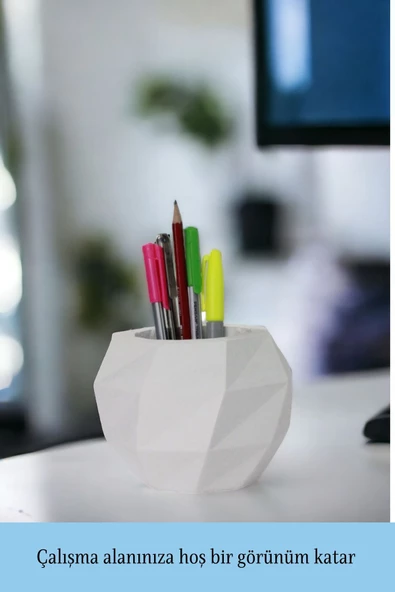 Evene Kalemlik Beyaz Renk Masa Kalemliği Organizer Kalemlik Model 20 - Resim 3