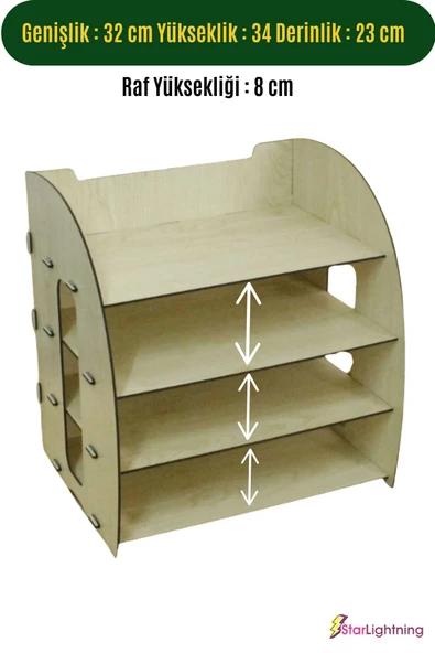 StarLightning Masa Düzenleyici Organizer Evrak Rafı Masaüstü Organizer Açık Meşe Renk Model 6 - 2