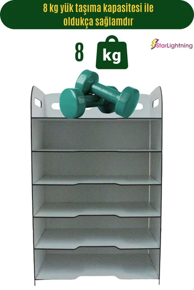 StarLightning Masa Düzenleyici Organizer Evrak Rafı Masaüstü Organizer Beyaz Renk Model 5 - 4