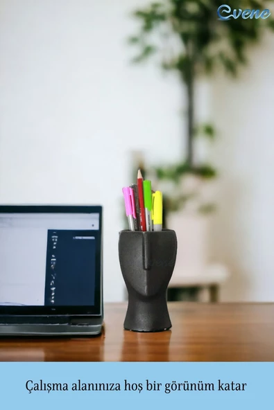 Evene Kalemlik Siyah Renk Masa Kalemliği Organizer Kalemlik Model 23 - Resim 3