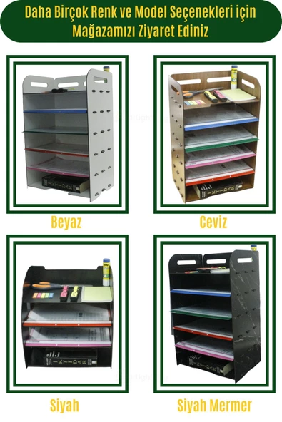 StarLightning Masa Düzenleyici Organizer Evrak Rafı Masaüstü Organizer Beyaz Renk Model 5 - 8