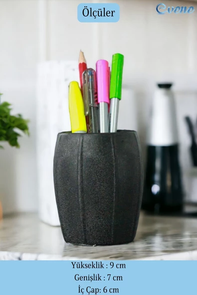 Evene Kalemlik Siyah Renk Masa Kalemliği Organizer Kalemlik Model 13 - Resim 2