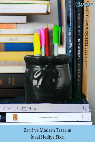 Evene Kalemlik Siyah Renk Masa Kalemliği Organizer Kalemlik Model 8 - Resim 4