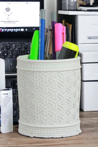 StarLightning Kalemlik Beyaz Renk Masa Kalemliği Organizer Kalemlik Model 4 ürün görseli 1