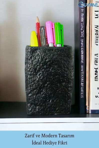 Evene Kalemlik Siyah Renk Masa Kalemliği Organizer Kalemlik Model 7 - Resim 4