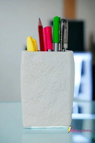 StarLightning Kalemlik Beyaz Renk Masa Kalemliği Organizer Kalemlik Model 7 - Resim 2